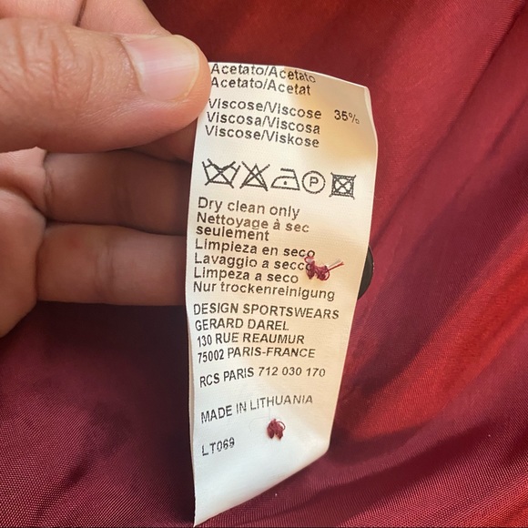 GERARD DAREL Vintage Suede Blazer in Burgundy, Size EU 40 - Picture 5 of 12